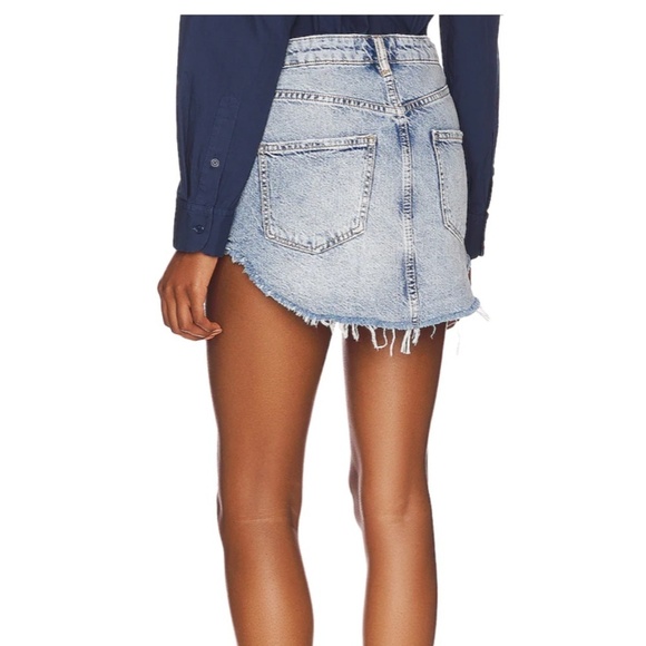 Free People Sky High Denim Mini Skirt Size 12 - Picture 3 of 11